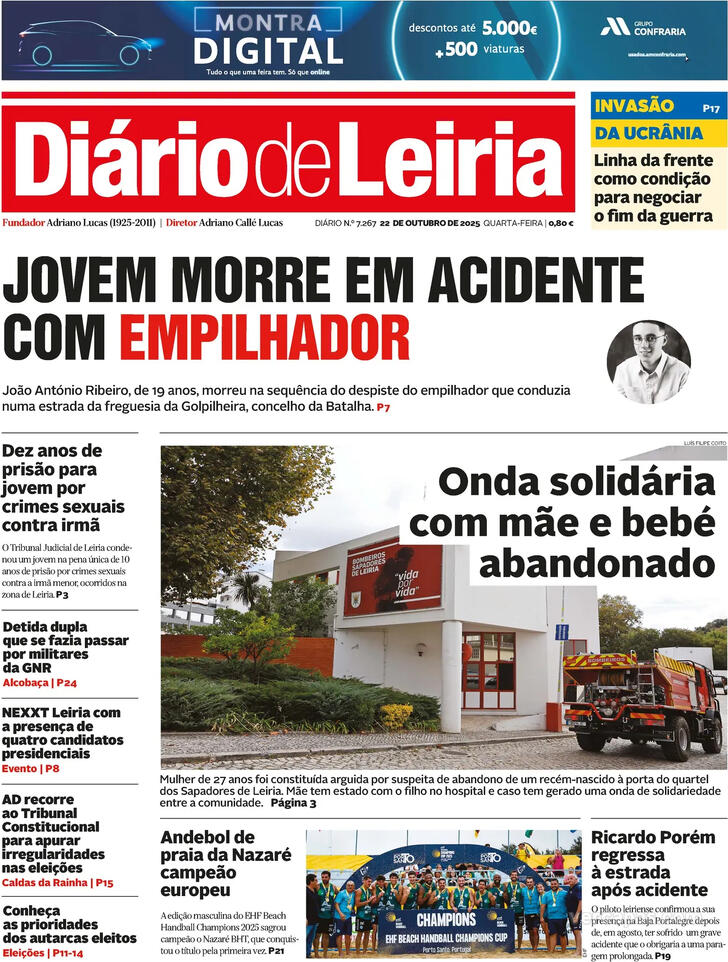 Capa Dirio de Leiria - 2025-10-22