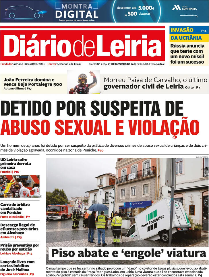Capa Dirio de Leiria - 2025-10-27