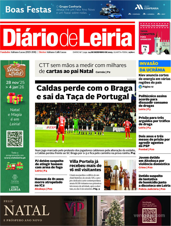 Capa Di�rio de Leiria - 2025-12-24