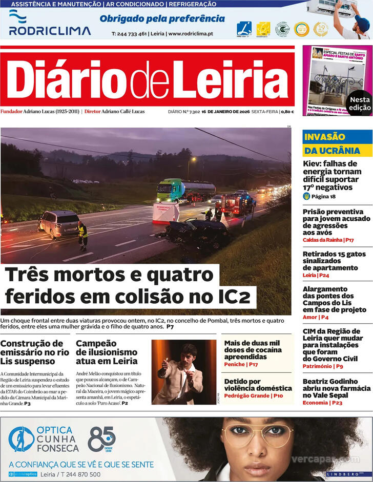 Capa Di�rio de Leiria - 2026-01-16