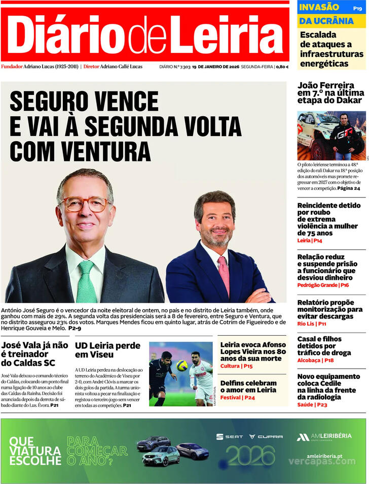Capa Di�rio de Leiria - 2026-01-19