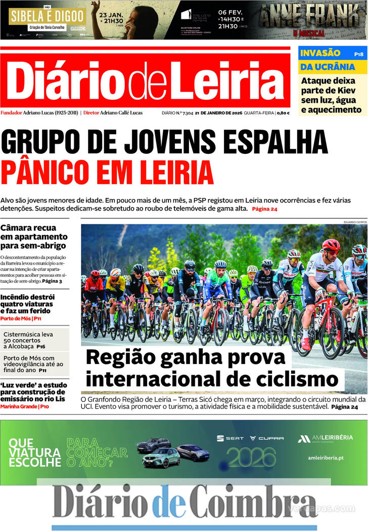 Capa Di�rio de Leiria - 2026-01-21