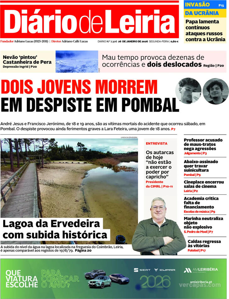 Capa Di�rio de Leiria - 2026-01-26