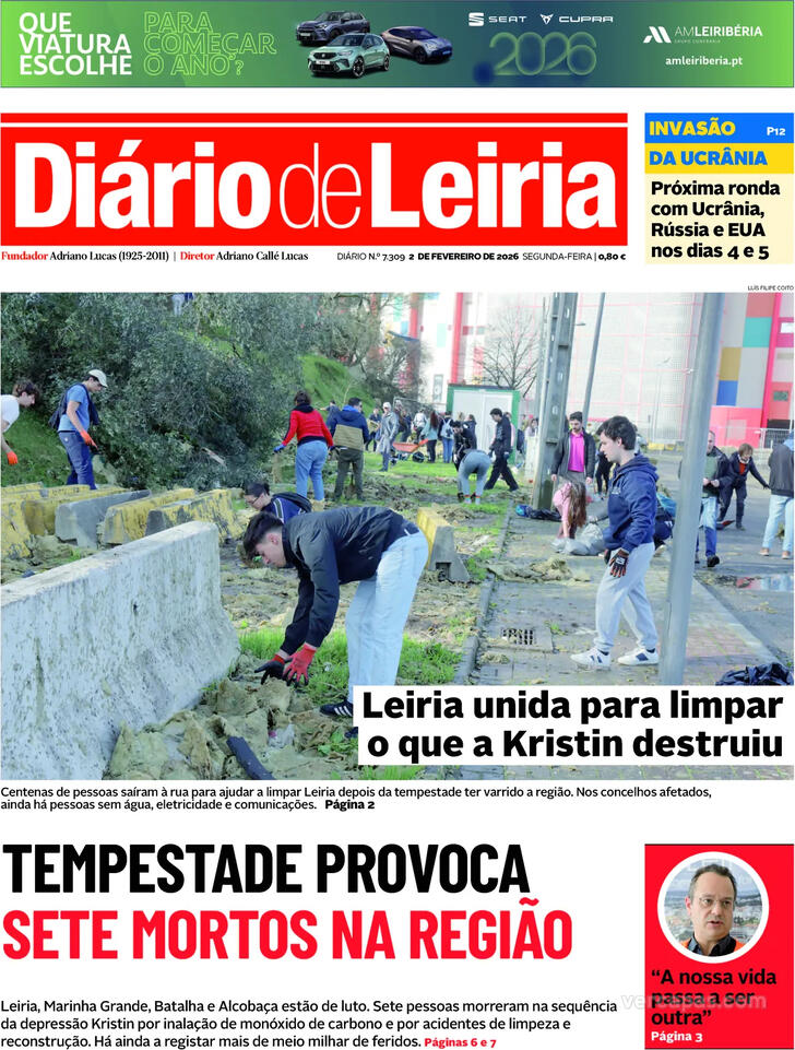 Capa Di�rio de Leiria - 2026-02-02