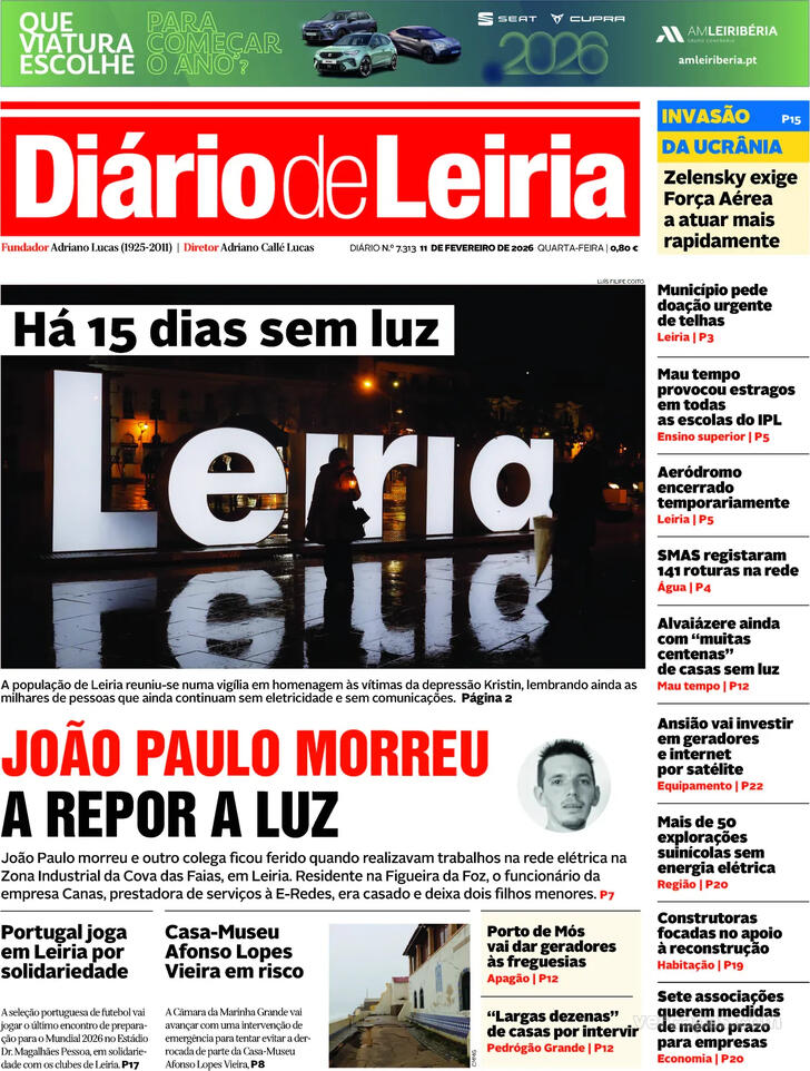 Capa Di�rio de Leiria - 2026-02-11