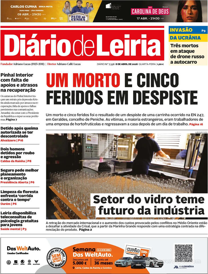 Capa Di�rio de Leiria - 2026-04-08