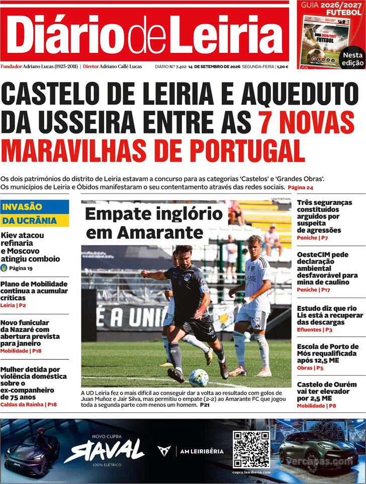 Capa Di�rio de Leiria - 2026-09-14