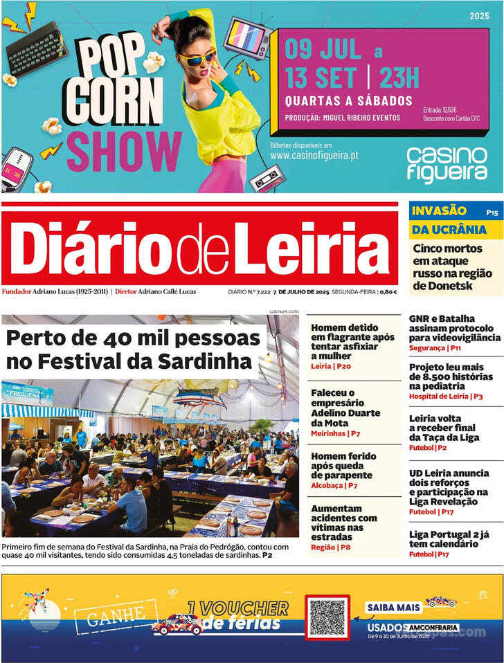 Capa Dirio de Leiria - 2025-07-07
