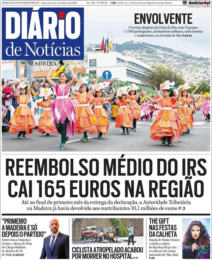 Capa Dirio de Notcias da Madeira - 2025-05-05