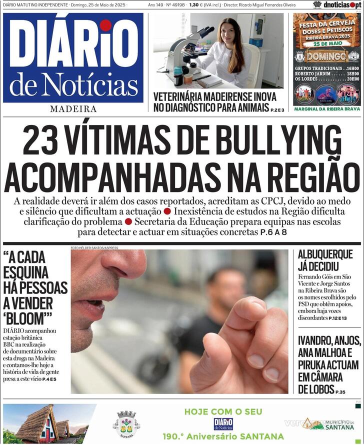 Capa Dirio de Notcias da Madeira - 2025-05-25