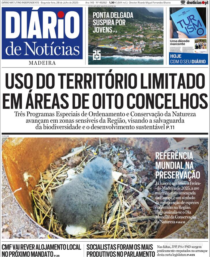 Capa Dirio de Notcias da Madeira - 2025-07-28