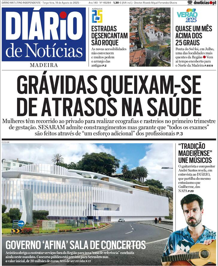 Capa Dirio de Notcias da Madeira - 2025-08-19