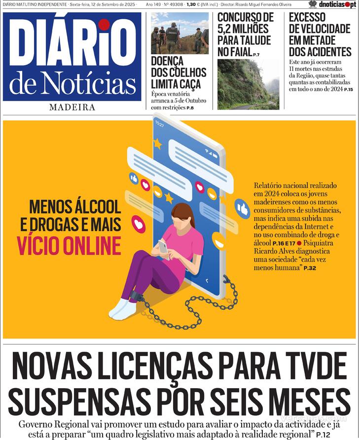 Capa Dirio de Notcias da Madeira - 2025-09-12