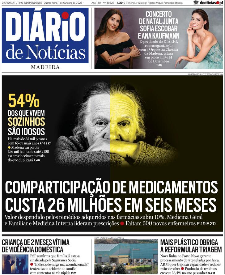 Capa Dirio de Notcias da Madeira - 2025-10-01