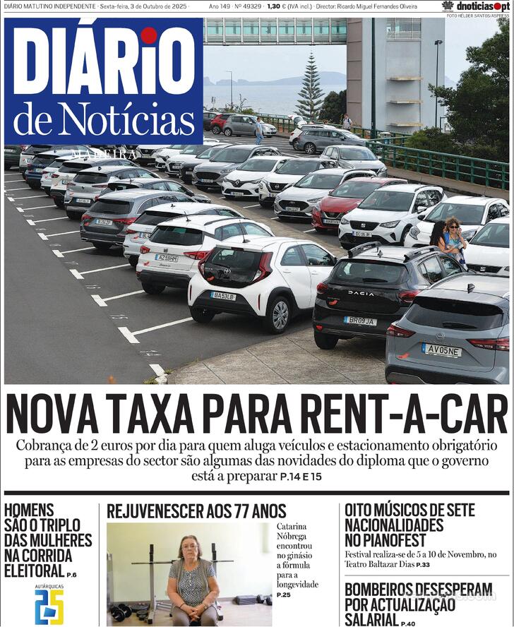 Capa Dirio de Notcias da Madeira - 2025-10-03