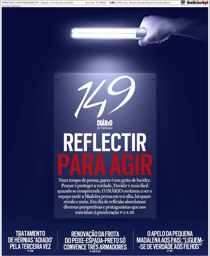 Capa Dirio de Notcias da Madeira - 2025-10-11