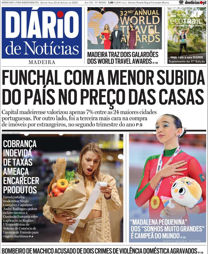 Capa Dirio de Notcias da Madeira - 2025-10-23