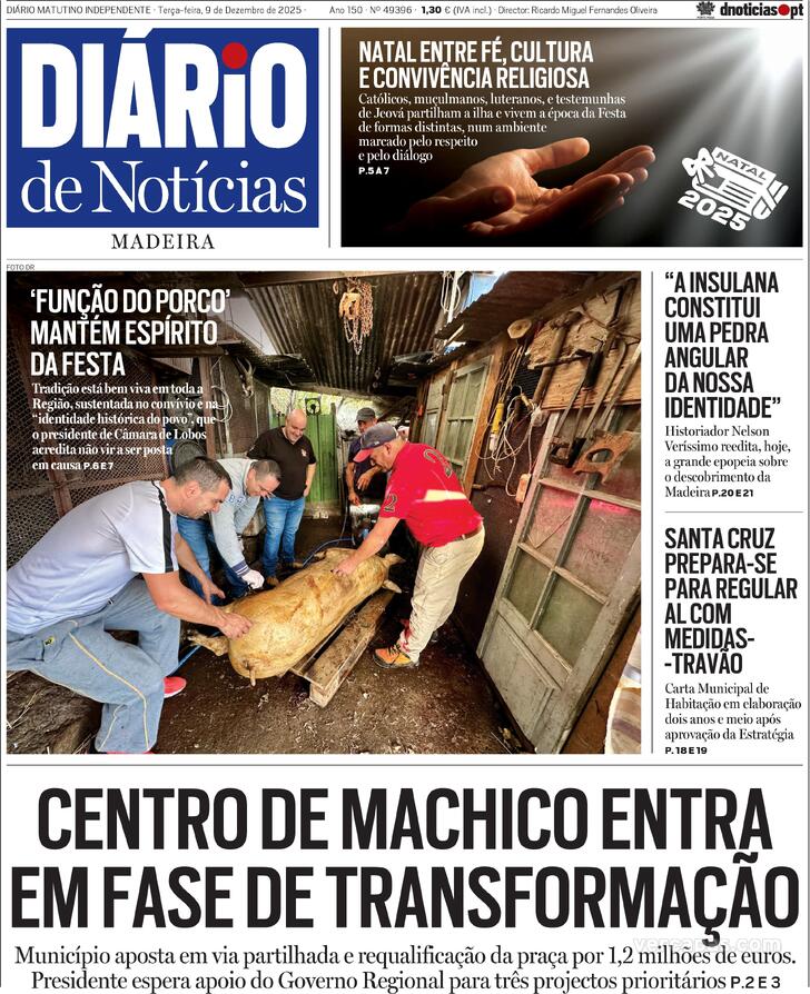 Capa Di�rio de Not�cias da Madeira - 2025-12-09