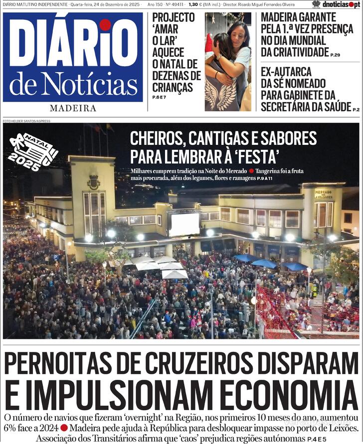 Capa Di�rio de Not�cias da Madeira - 2025-12-24