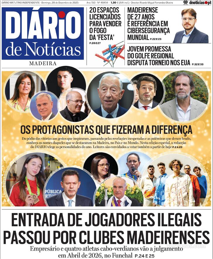 Capa Di�rio de Not�cias da Madeira - 2025-12-28