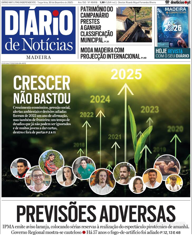 Capa Di�rio de Not�cias da Madeira - 2025-12-30