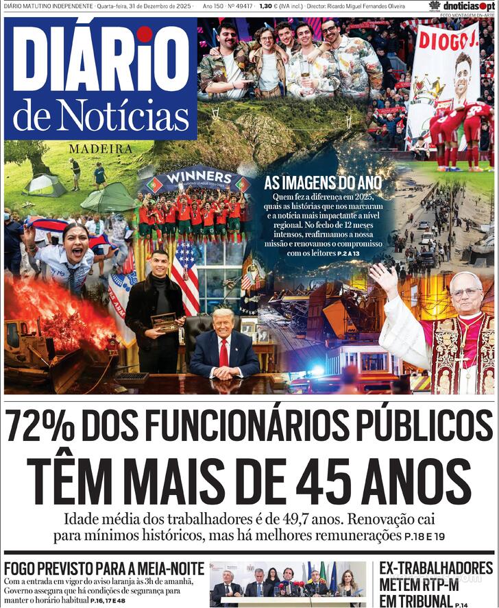 Capa Di�rio de Not�cias da Madeira - 2025-12-31