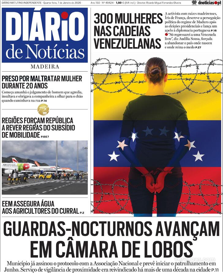 Capa Di�rio de Not�cias da Madeira - 2026-01-07