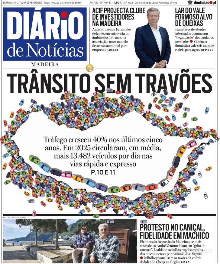 Capa Di�rio de Not�cias da Madeira - 2026-01-20