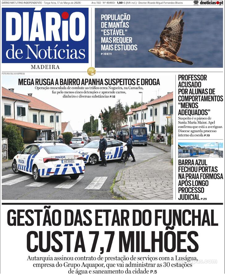 Capa Di�rio de Not�cias da Madeira - 2026-03-17