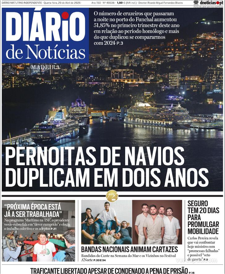 Capa Di�rio de Not�cias da Madeira - 2026-04-29