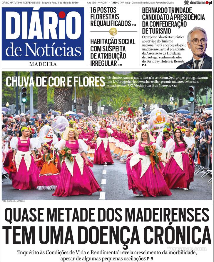 Capa Di�rio de Not�cias da Madeira - 2026-05-04