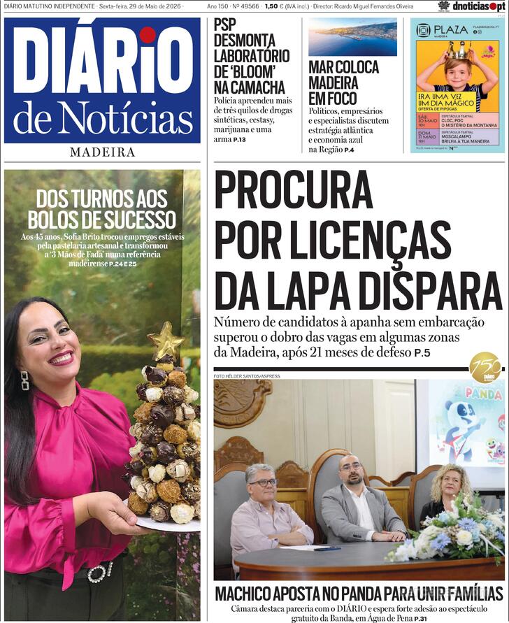 Capa Di�rio de Not�cias da Madeira - 2026-05-29