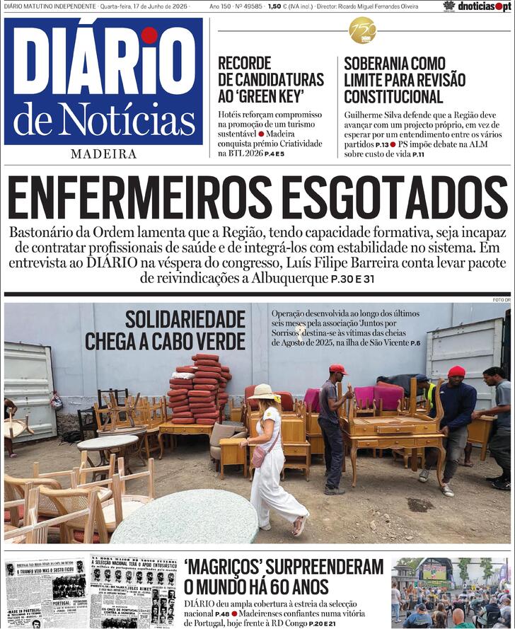 Capa Di�rio de Not�cias da Madeira - 2026-06-17