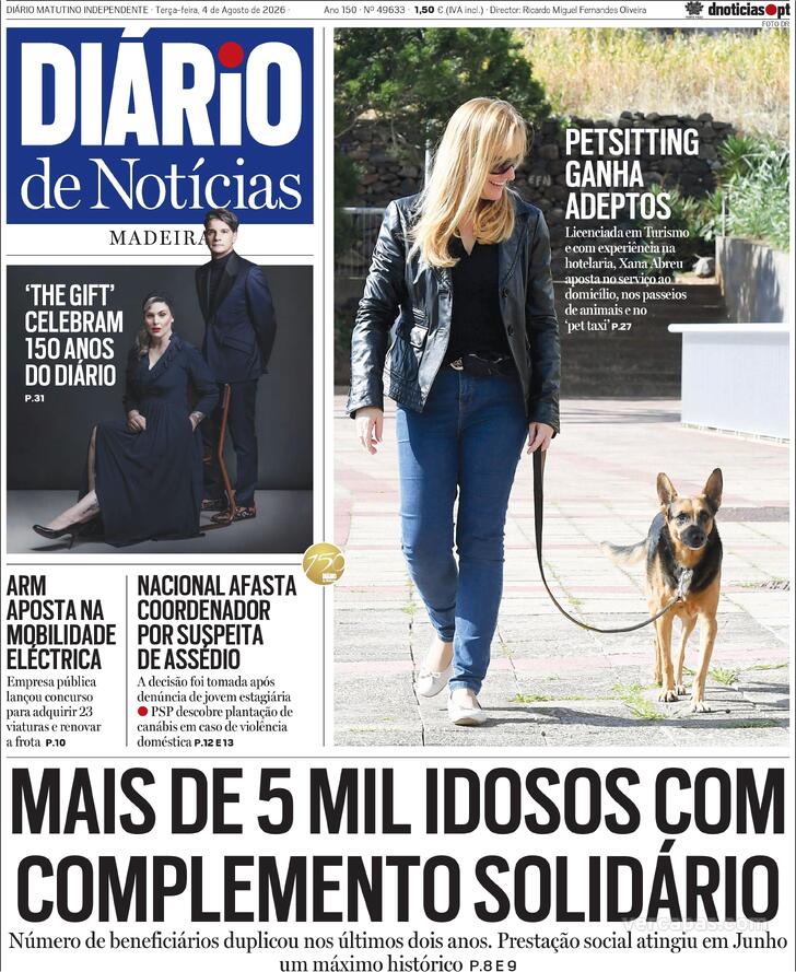 Capa Di�rio de Not�cias da Madeira - 2026-08-04