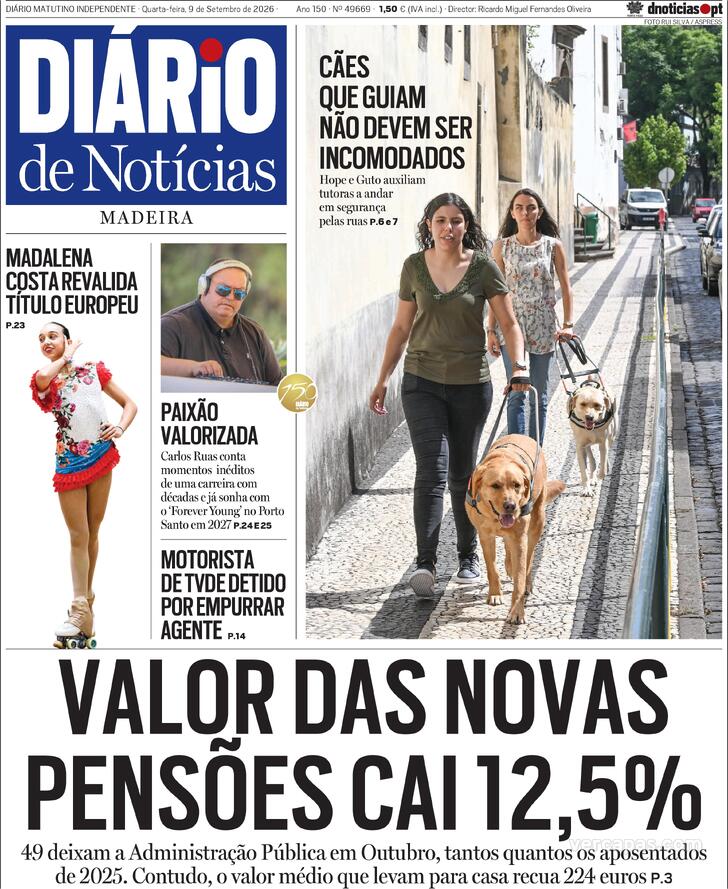 Capa Di�rio de Not�cias da Madeira - 2026-09-09