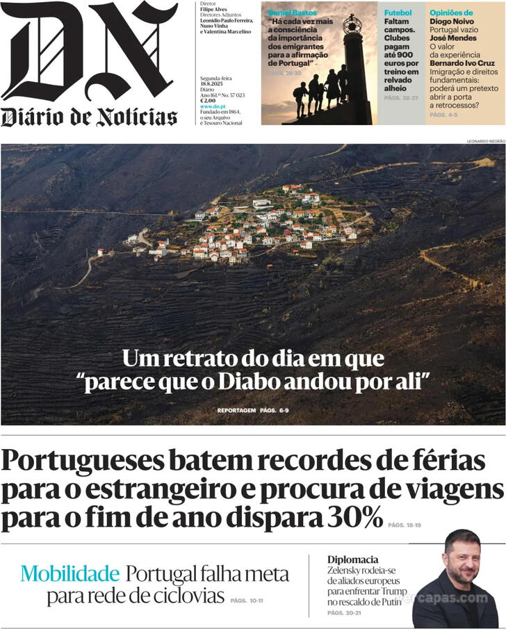 Capa Dirio de Notcias - 2025-08-18