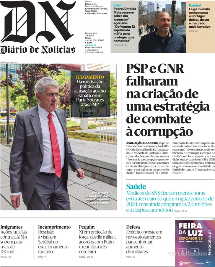 Capa Dirio de Notcias - 2025-09-03