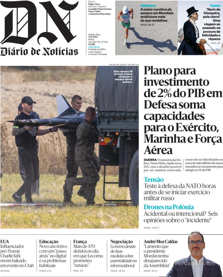 Capa Dirio de Notcias - 2025-09-11
