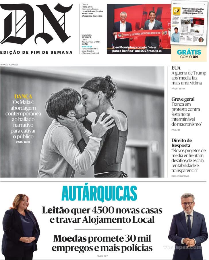 Capa Dirio de Notcias - 2025-09-19