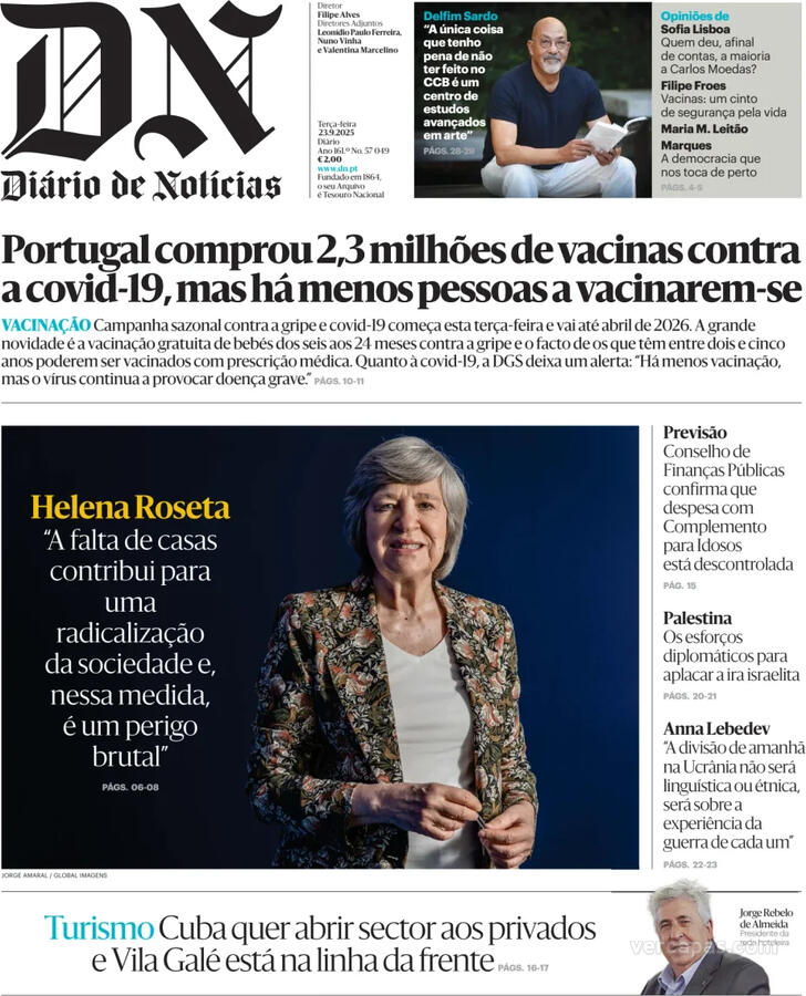 Capa Dirio de Notcias - 2025-09-23