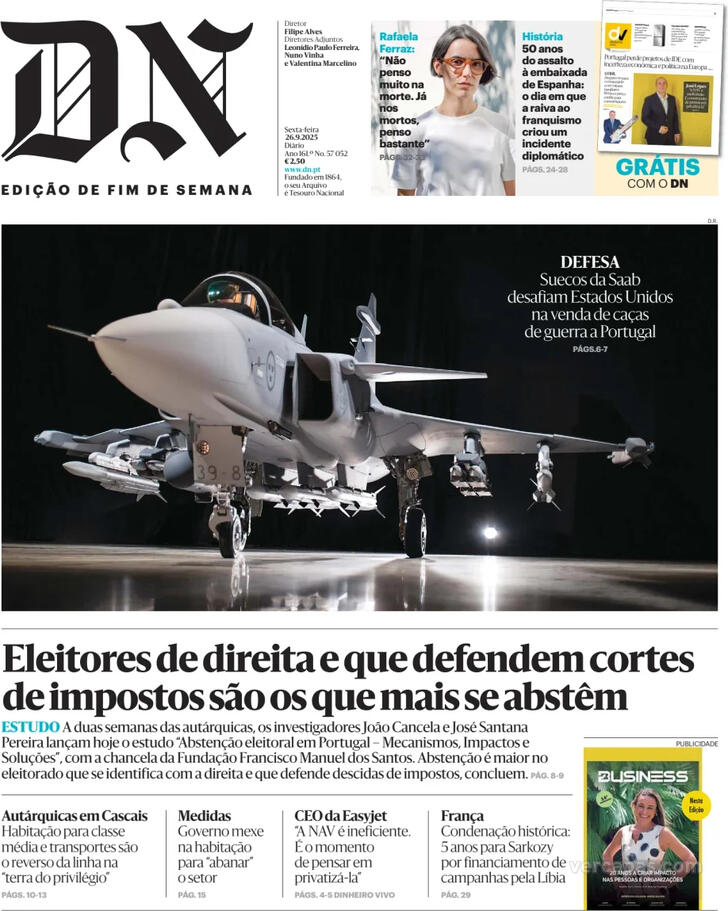 Capa Dirio de Notcias - 2025-09-26
