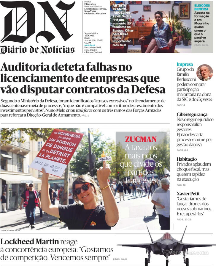Capa Dirio de Notcias - 2025-09-29