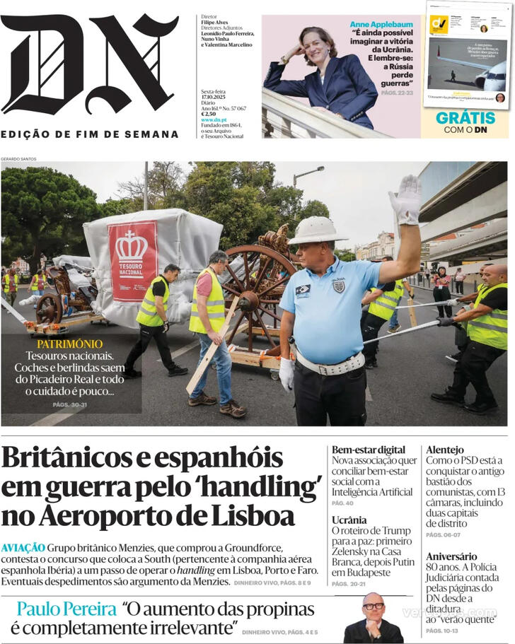 Capa Dirio de Notcias - 2025-10-17