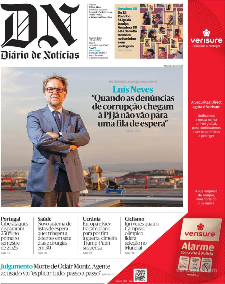 Capa Dirio de Notcias - 2025-10-22