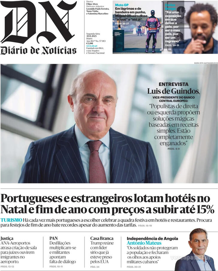 Capa Dirio de Notcias - 2025-11-10
