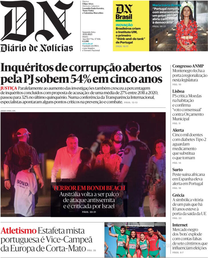 Capa Di�rio de Not�cias - 2025-12-15