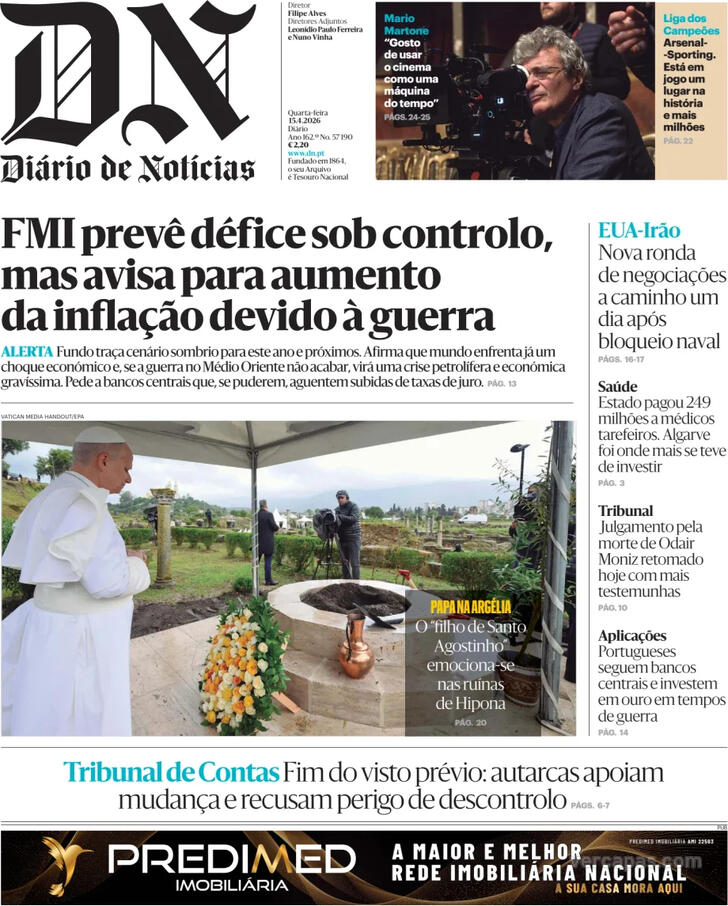 Capa Di�rio de Not�cias - 2026-04-15