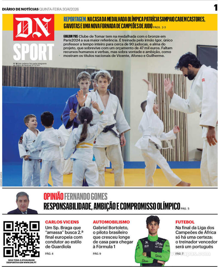Capa Di�rio de Not�cias - 2026-05-01