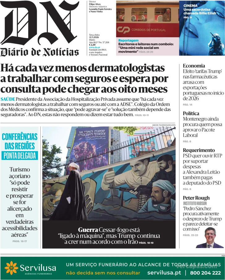 Capa Di�rio de Not�cias - 2026-05-12