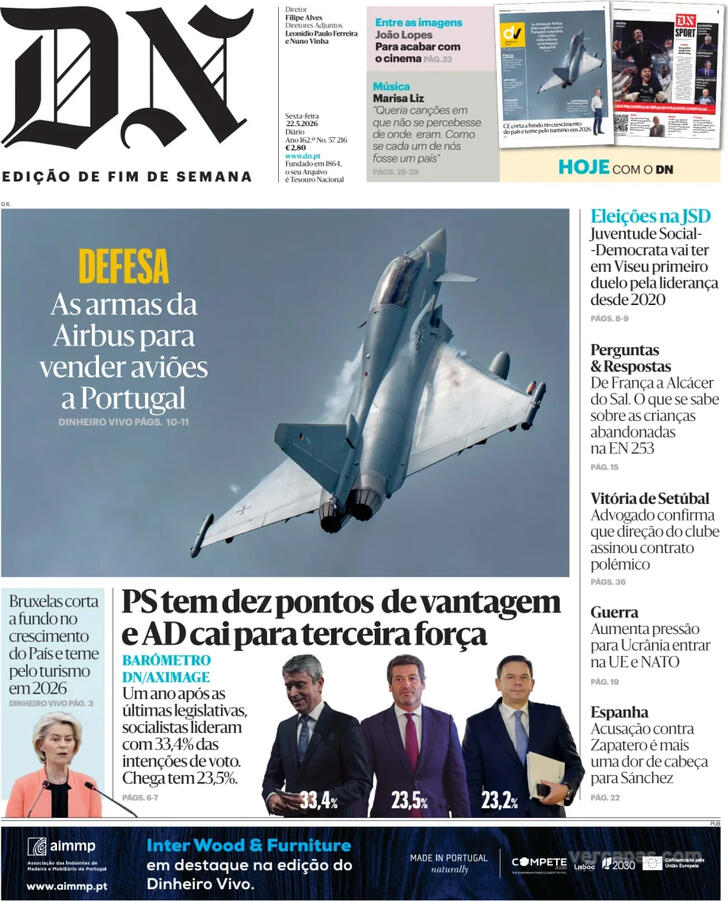 Capa Di�rio de Not�cias - 2026-05-22